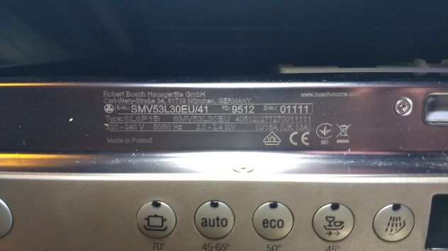 lavastoviglie Bosch incasso SMV53L30EU type SL6P1B serie 6
