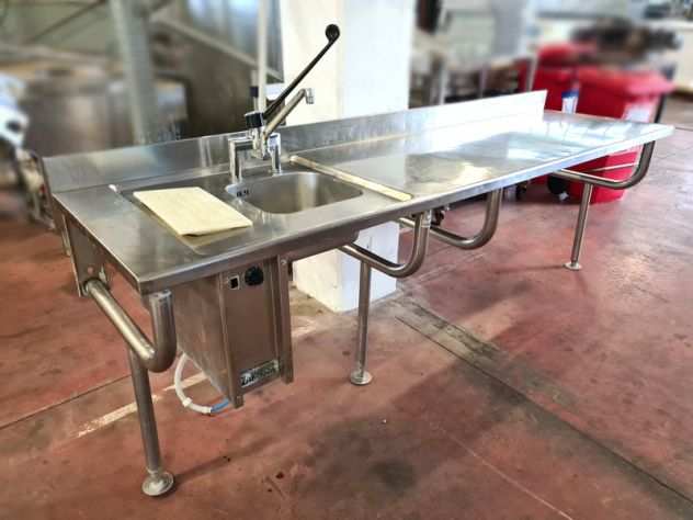 lavatoio inox a sbalzo per cucina professionale usato