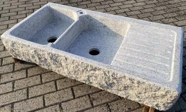 lavello lavandino in vera pietra granito 120cm