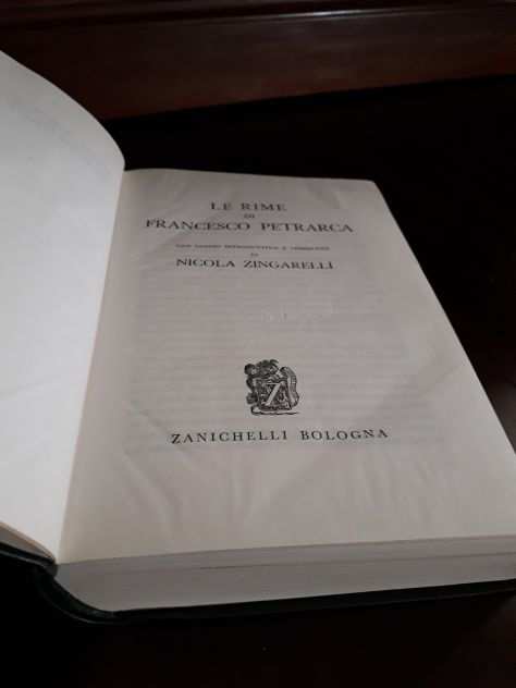 Le rime di Francesco Petrarca a cura di Nicola Zingarelli edizione 1964