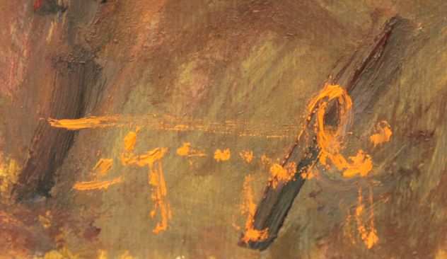 Ledo Gragnoli pittore quadro olio su tavola Fumatore di pipa