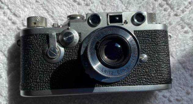 Leica IIIf Red Dial - Elmar 5cm F3.5 Fotocamera a telemetro