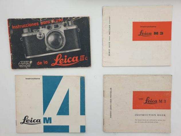 Leica Manuali Istruzioni originali depoca della fotocamere LEICA III C-LEICA M4-LEICA M3 and LEICA M3. Fotocamera analogica