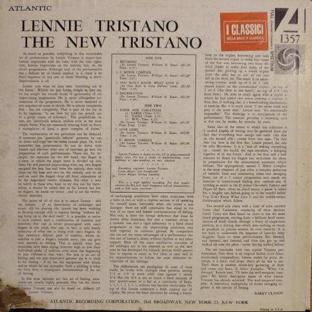 Lennie Tristano - The New Tristano - Very Rare 1St Italian Pressing - 1962 - Disco in vinile - Prima stampa - 1962
