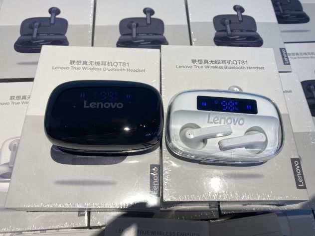 Lenovo Auricolari senza Fili Touch IPX4 Modello QT81 1200 mAh Batteria 30