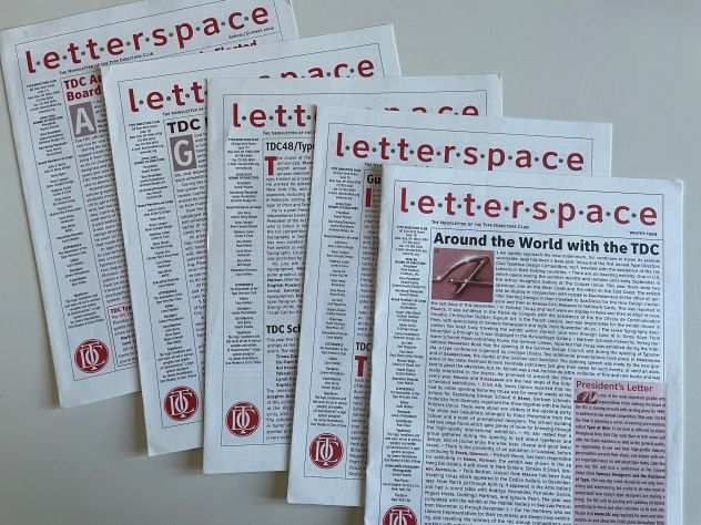 Letterspace, the newsletter of the type directors club, TDC, 1999-2002