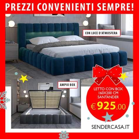 LETTO CON BOX SANTANDER 160 X 200 CM CON LUCI LED