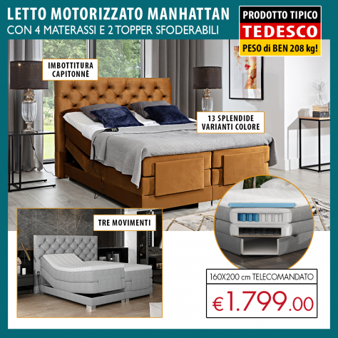 Letto motorizzato 160 x 200 cm MANHATTAN, davvero un prodotto eccezionale