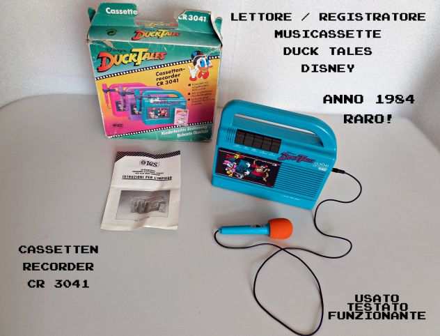 Lettore cassette  registratore Disney Duck Tales (CR 3041) 1984 (RARO)