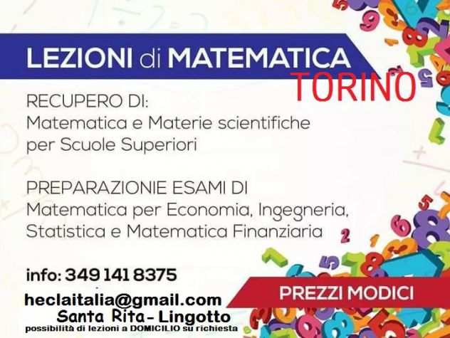 Lezioni di matematica e preparazione esami - Torino