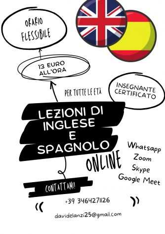 Lezioni Private di Inglese e Spagnolo Online