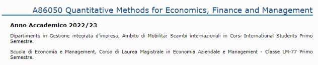 Lezioni Quantitative Methods Economics Finance Management-LIUC