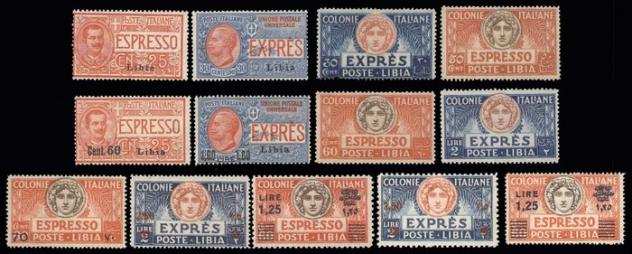 Libia italiana 1915 - Espressi, 7 emissioni, 13 valori - Sassone E110, 1213, 17