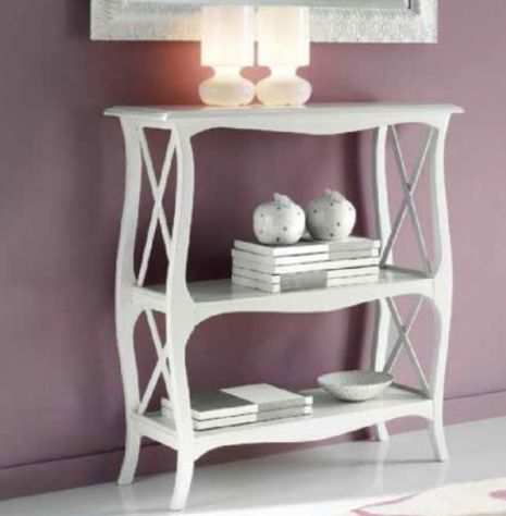 LIBRERIA ENTRATINA LIBRERIA IN LEGNO SHABBY CHIC LACCATO BIANCO OPACO,