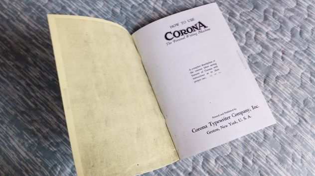 Libretto di istruzioni x Corona 3,Typewriter-Macchina da scrivere