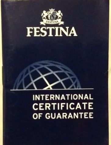 Libretto Festina Certificato Internazionale di garanzia in varie lingue nuovo