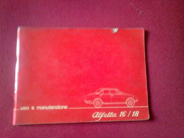 LIBRETTO USO E MANUTENZIONE ALFA ROMEO ALFETTA 1600 1800