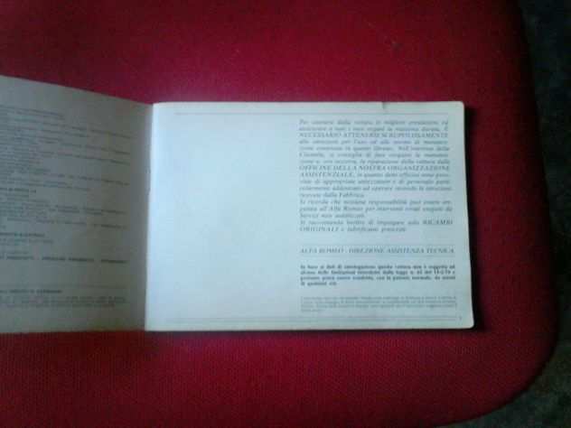 LIBRETTO USO E MANUTENZIONE ALFA ROMEO ALFETTA 1600 1800