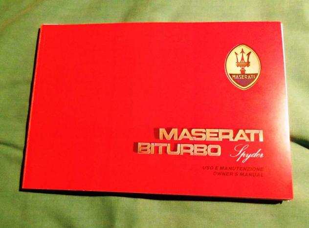 Libretto uso e manutenzione Maserati Biturbo Spyder