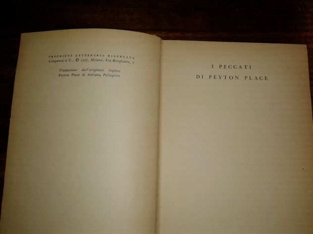 Libro I PECCATI DI PEYTON PLACE Anno 1957