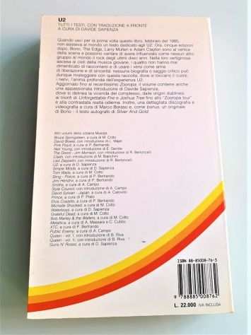 Libro U2 Tutti i testi con traduzione a fronte