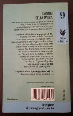 librogame 9 lupo solitario, LANTRO DELLA PAURA, JOE DEVER, Ed. E. Elle 1989.