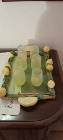 limoncello - servizio 6 bicchieri con vassoio decorato