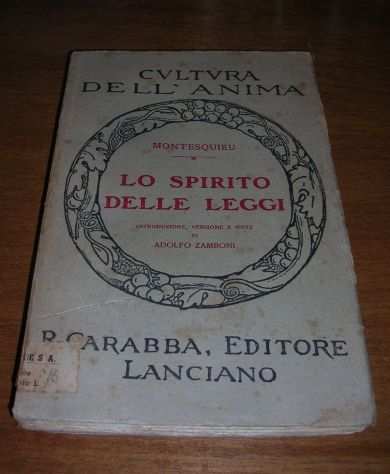 Lo spirito delle Leggi Introduzione, versione e note di Adolfo Zamboni