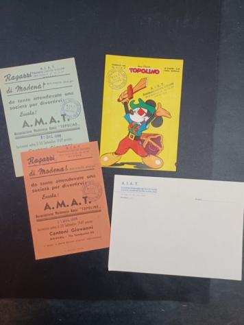 Locandina Topolino Libretto A.I.A.T, prova di stampa e promozionali - 5 Stampe - 1951