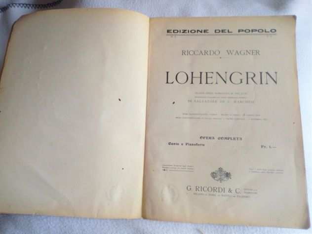 Lohengrin Riccardo Wagner spartito musicale 1914