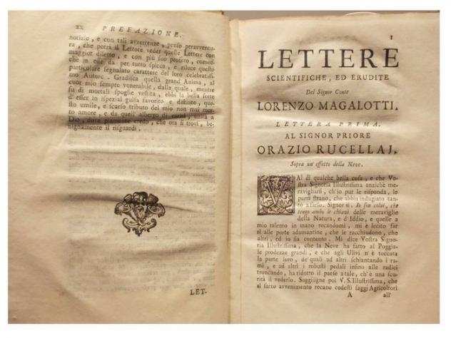 Lorenzo Magalotti - Lettere Scientifiche ed Erudite del conte Lorenzo Magalotti - 1740