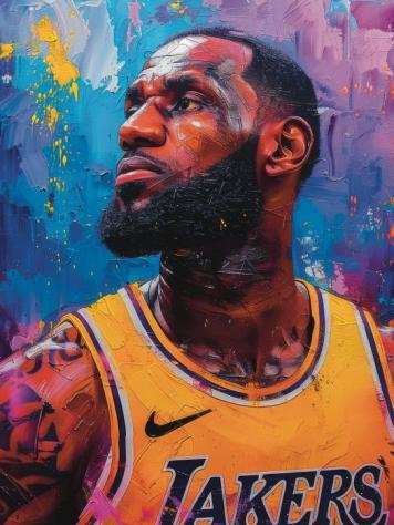 Los Angeles Lakers - NBA - LeBron Jame LA Lakers Legend(XXL)Edizione Limitata 11 - 2024 Giclegravee,Stampa Digitale