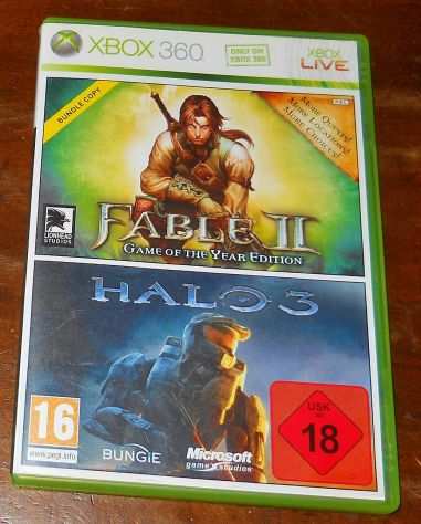 lotto 2 giochi per console xbox 360 halo 3 fable 2 II avventurasparatutto