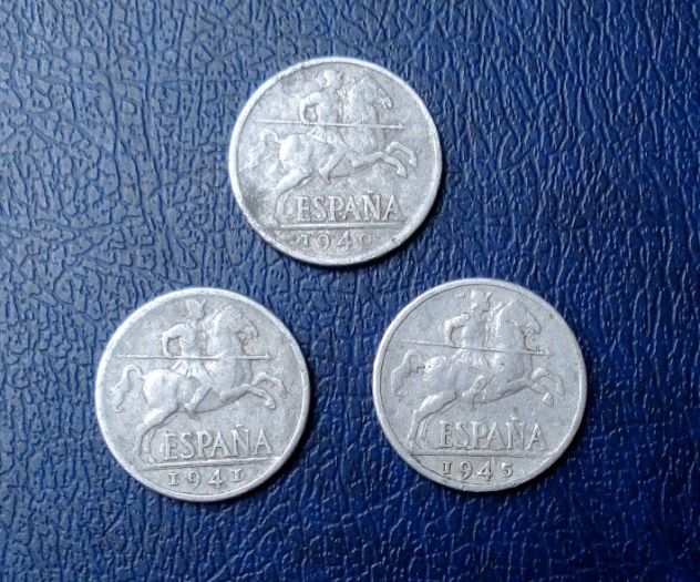 Lotto 291-spagna n. 3 monete da diez cents vedi foto e descrizione