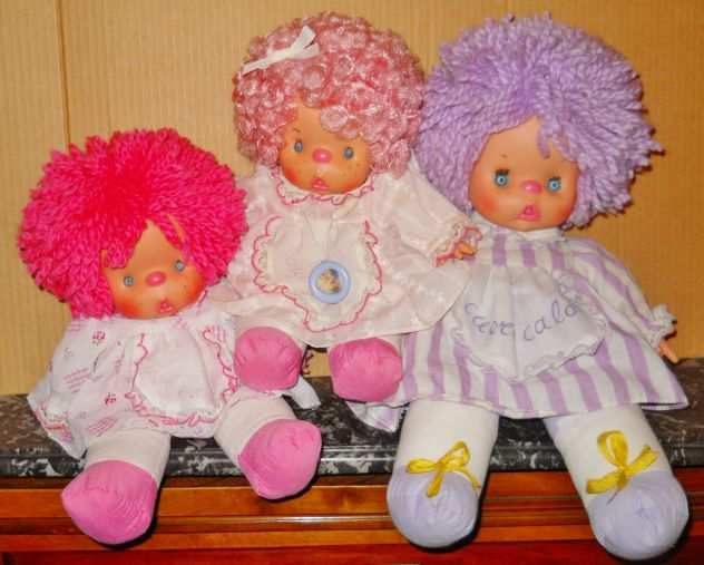 lotto 3 bambole cuore caldo el greco cuorecaldo gig vintage collezione anni 80