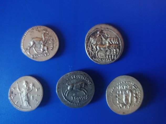 lotto 5 monete romane riproduzione.