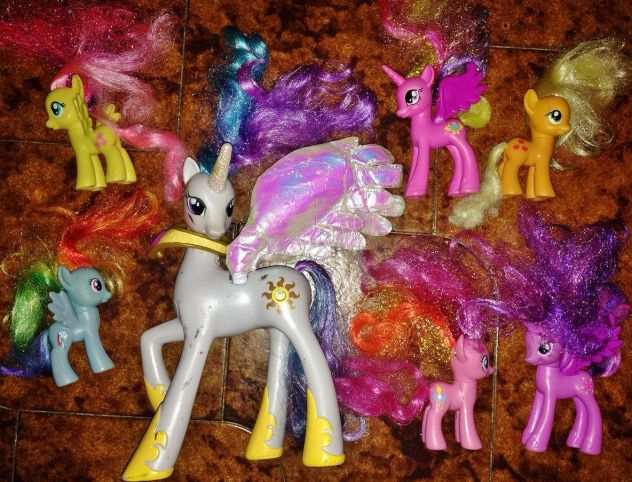 lotto 7 my little pony hasbro G4 collezione rainbow dash principessa Celestia