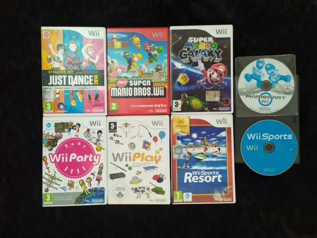 Lotto 8 Giochi Nintendo Wii (Super Mario, Serie Wii, Just Dance)
