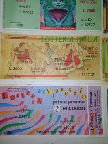 lotto di 11 vecchi biglietti della lotteria italiana -19851997