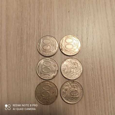 Lotto di n. 6 Monete Italiane da 100 lire medie commemorative vari anni