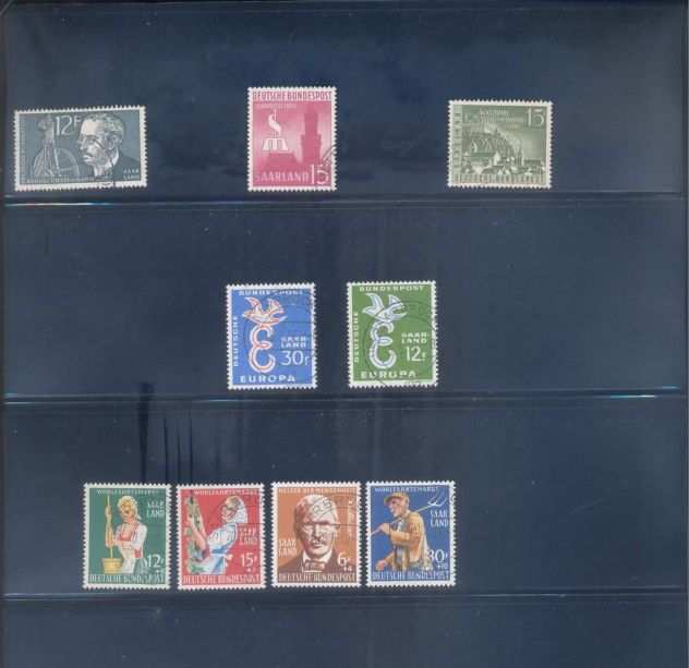 Lotto francobolli saar (sarre) germania usati