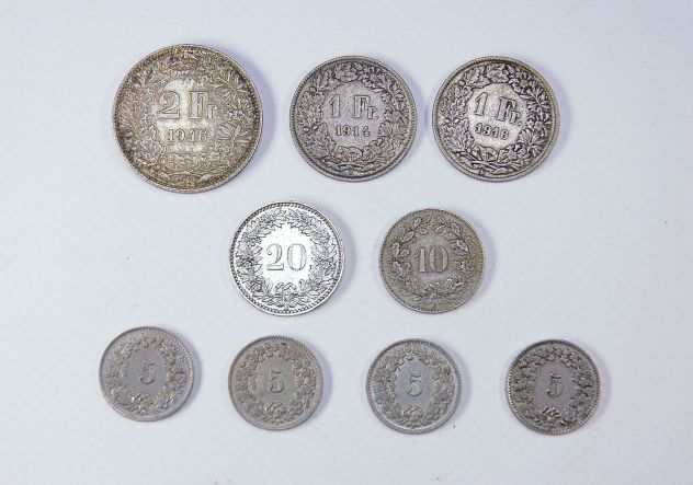 Lotto monete Svizzera, 1914-1955