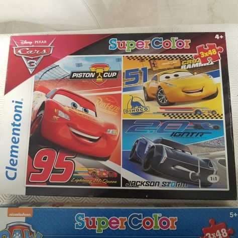 LOTTO n. 9 PUZZLE CLEMENTONI CARS - PAW PATROL - SPIDER MAN-3 scatole