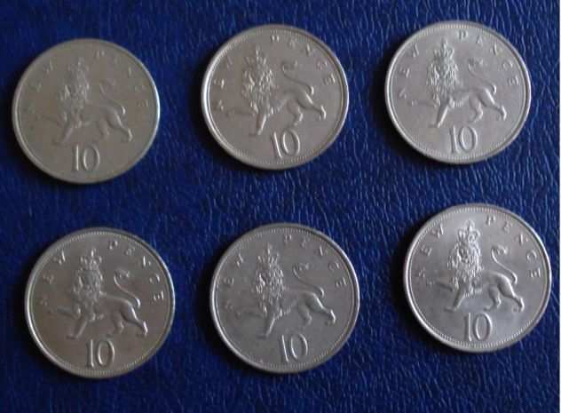 Lotto323-inghilterra 10 new pence 6 monete vedi foto e descrizione