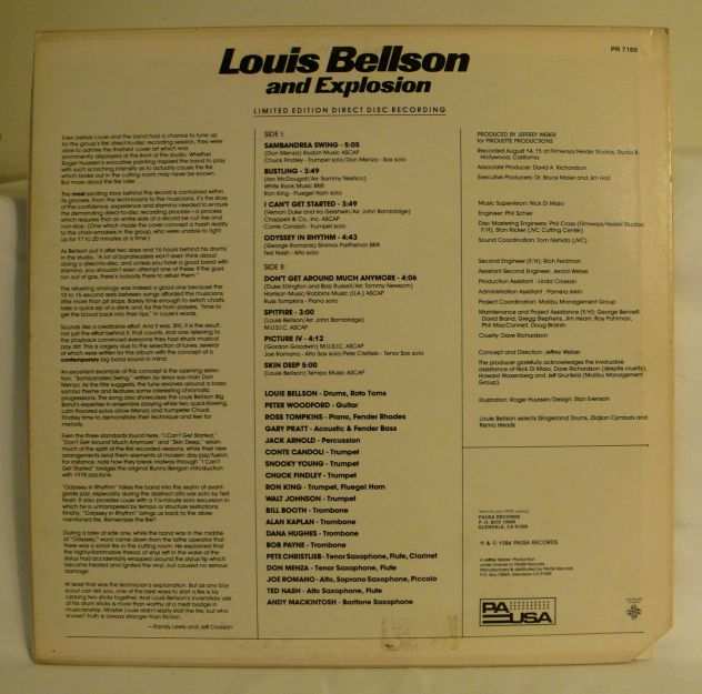 LP Louis Bellson And Explosion 1984 ndash Pausa Records USA ndash Direct Disc Recording
