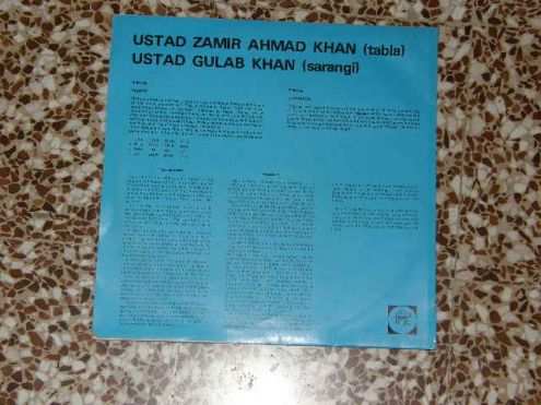 LP musica indiana tabla e sarangi Ustad Zamir Ahmad Khan