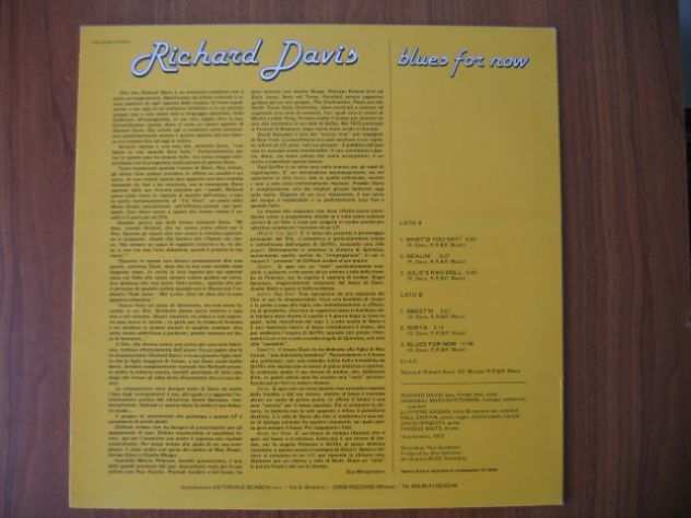 LP vinile 33 Giri Richard Davis Blues for Now 1977