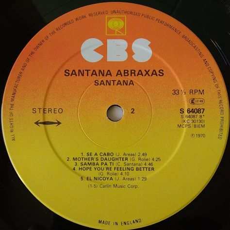 LP Vinile SANTANA ABRAXAS 1970