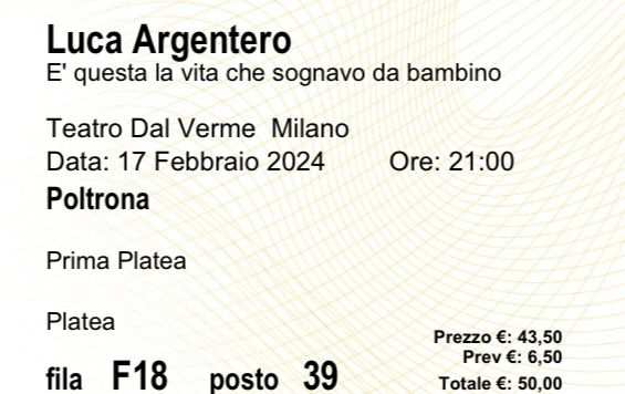 Luca Argentero Milano 17-02-24 Poltrona Prima Platea