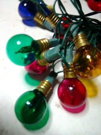 luci vintage per albero di natale degli anni 70 - sfere colorate